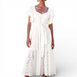 ZARA White Eyelet Lace Dress Size Small